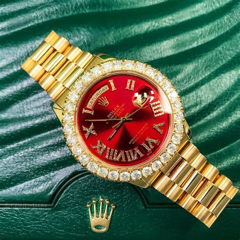 red rolex face diamond bezel replica|real rolex bezel.